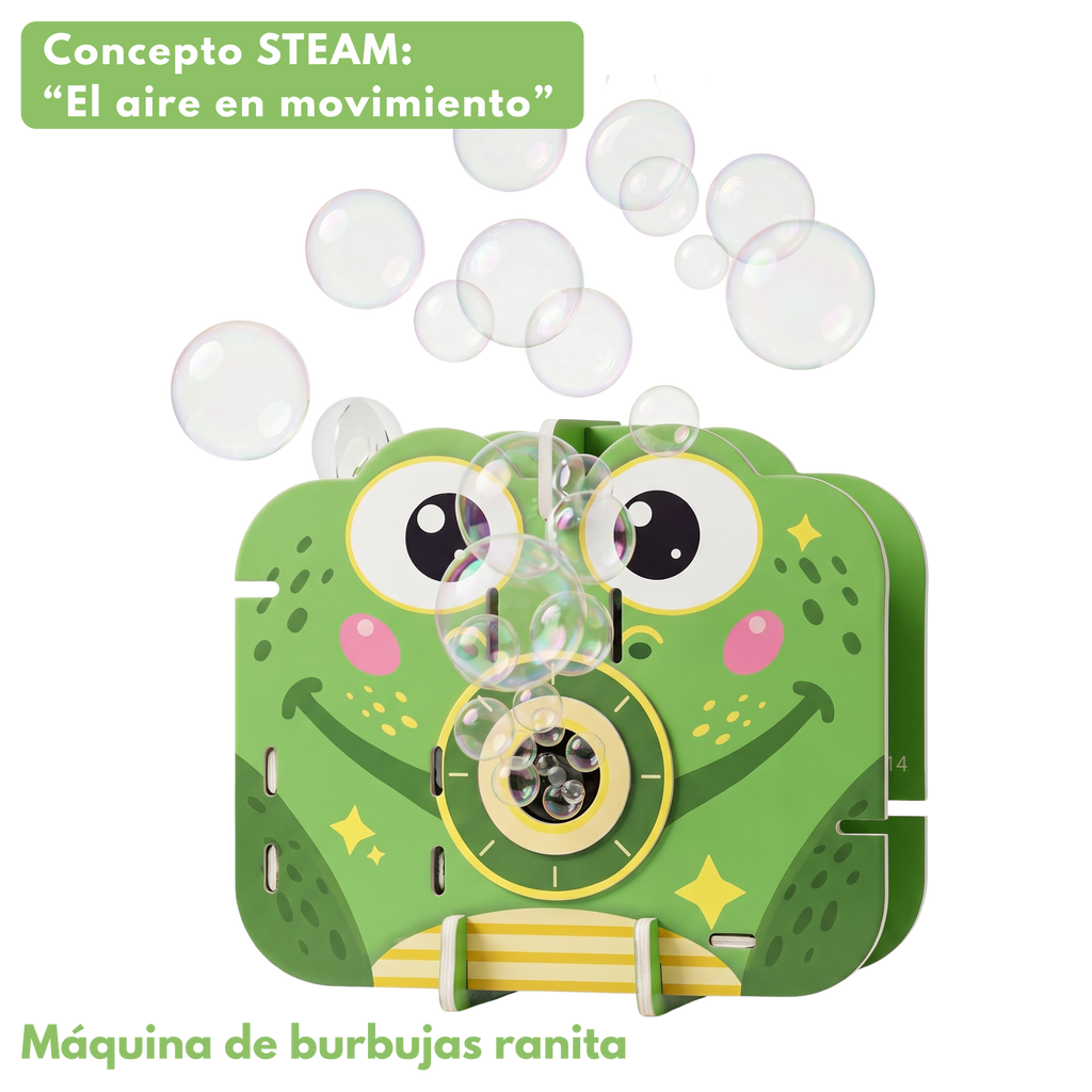 Máquina automática de burbujas ranita – Kit STEAM armable