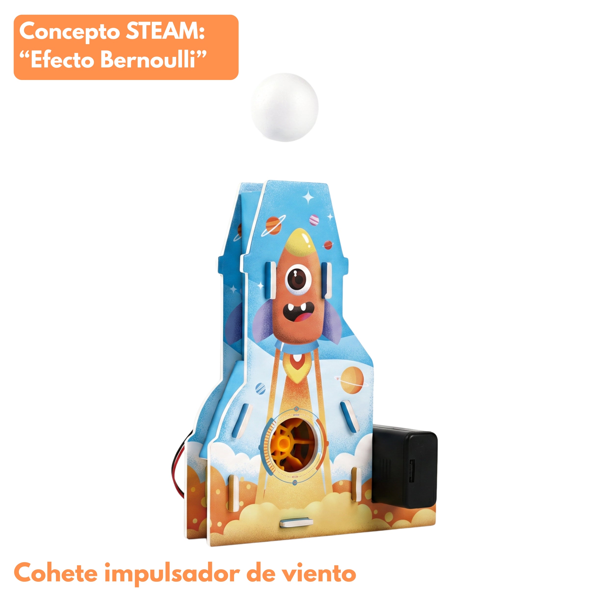 Cohete propulsor de aire - Kit STEAM armable