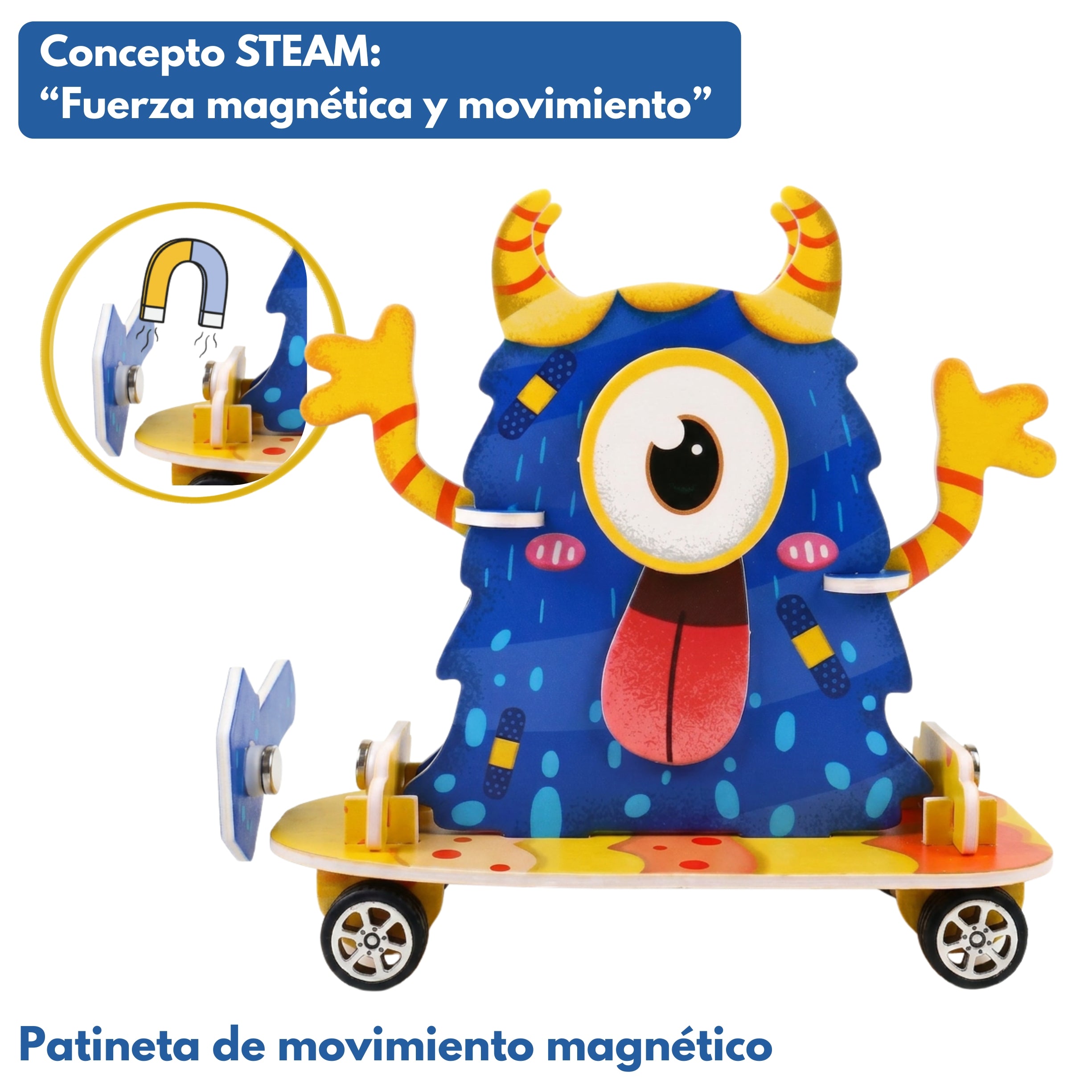 Patineta de movimiento por magnetismo - Kit STEAM armable