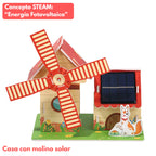 Casa con molino de energía solar - Kit STEAM armable