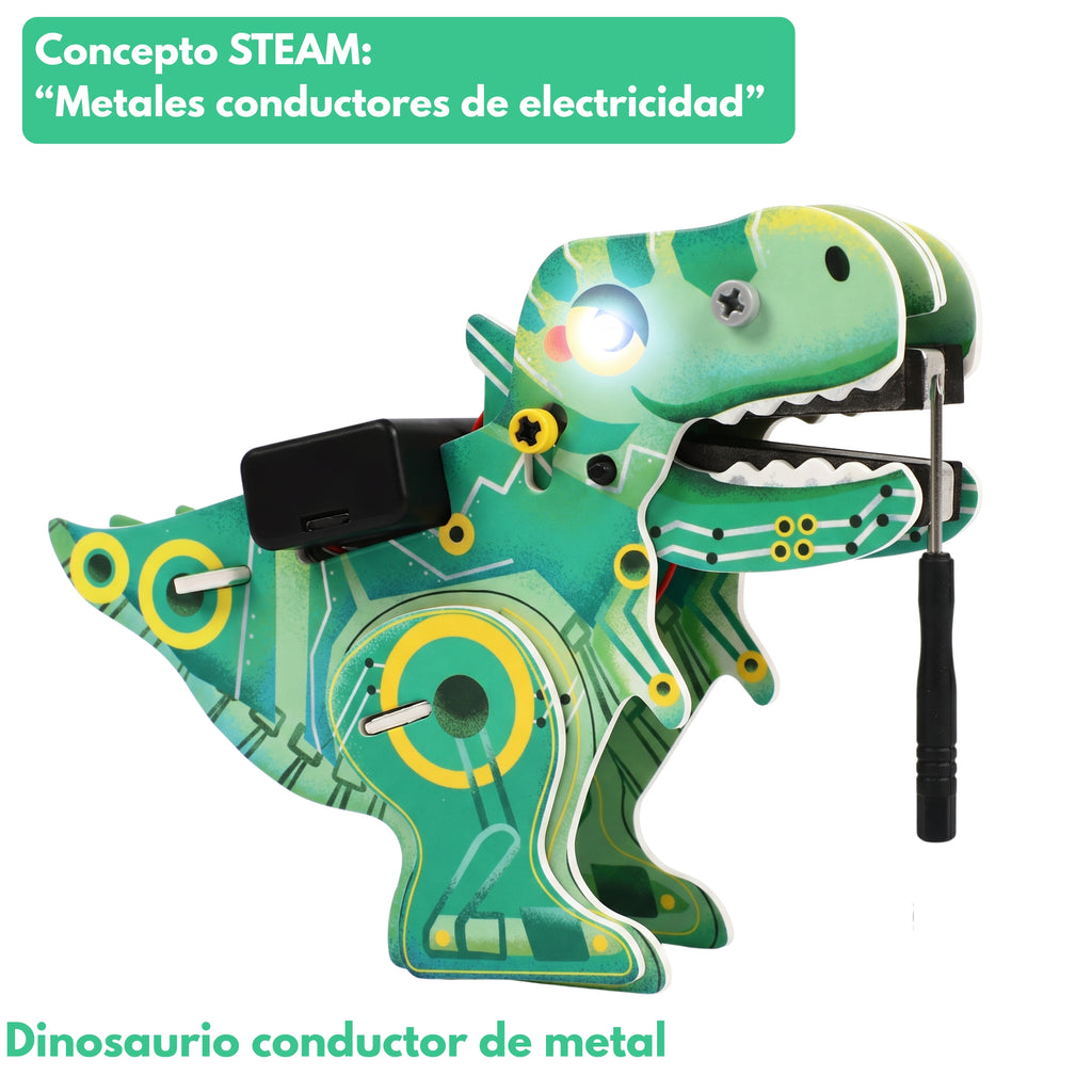 Dinosaurio conductor de electricidad - Kit STEAM armable