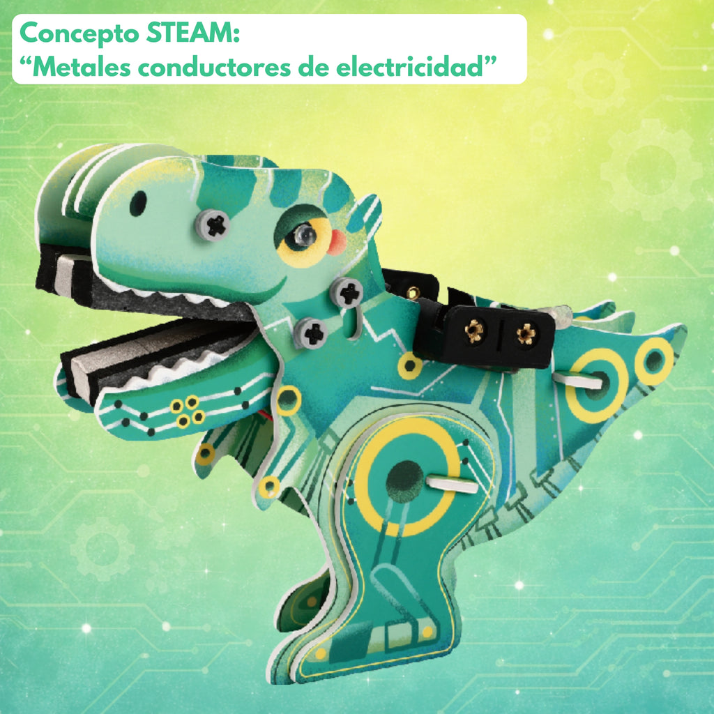 Dinosaurio conductor de electricidad - Kit STEAM armable