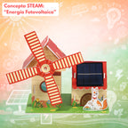 Casa con molino de energía solar - Kit STEAM armable