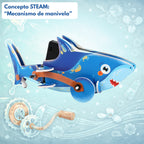 Tiburón de movimiento zig zag - Kit STEAM armable