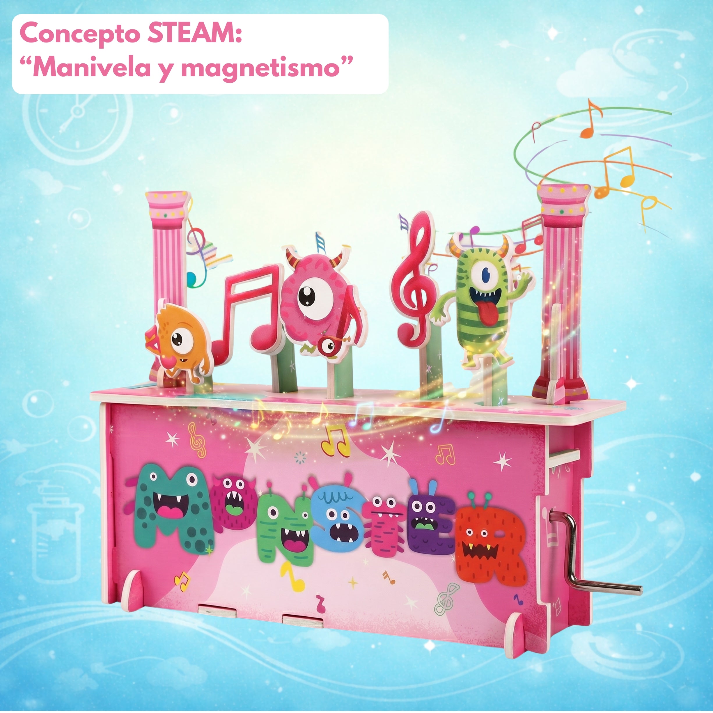 Caja musical con manivela - Kit STEAM armable