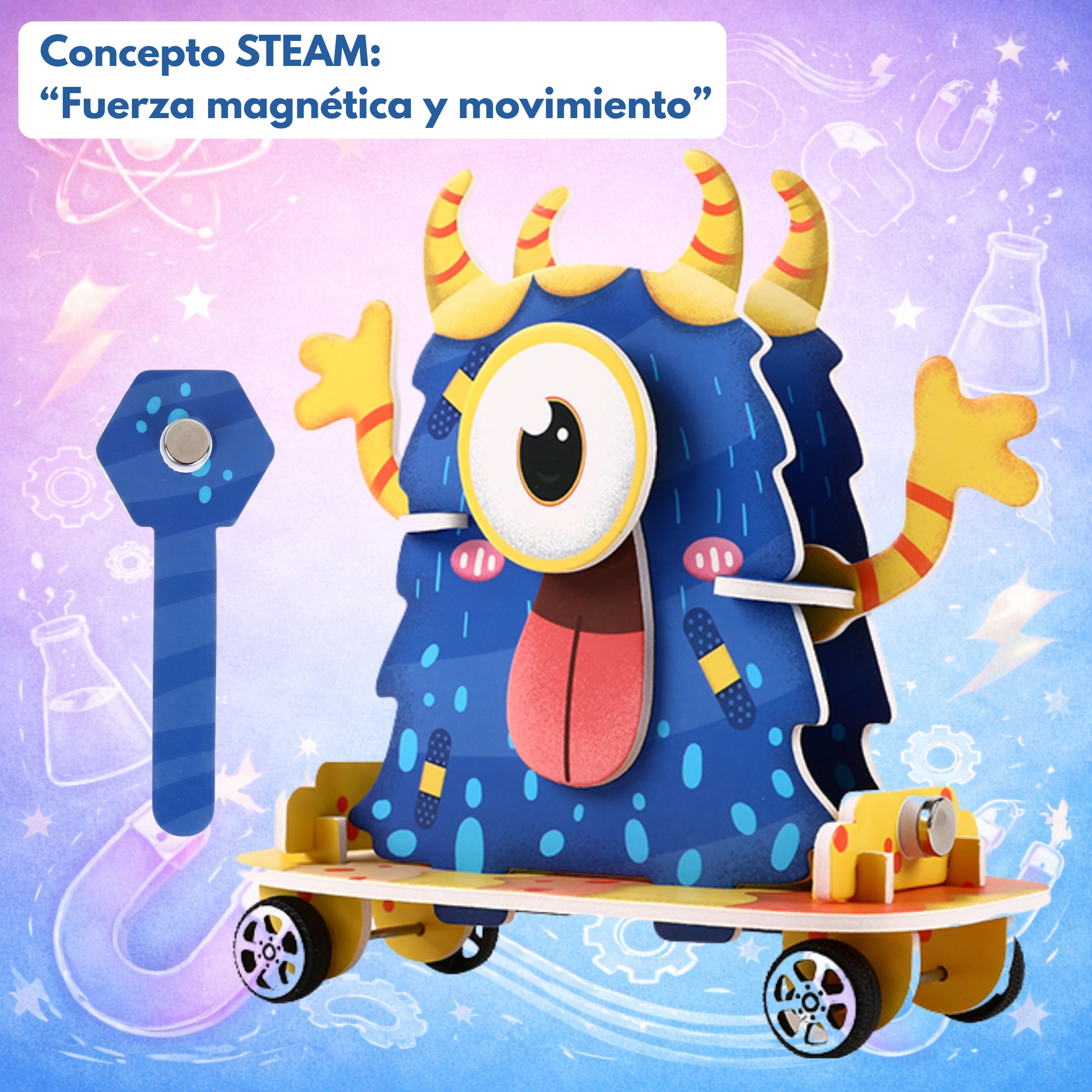 Patineta de movimiento por magnetismo - Kit STEAM armable