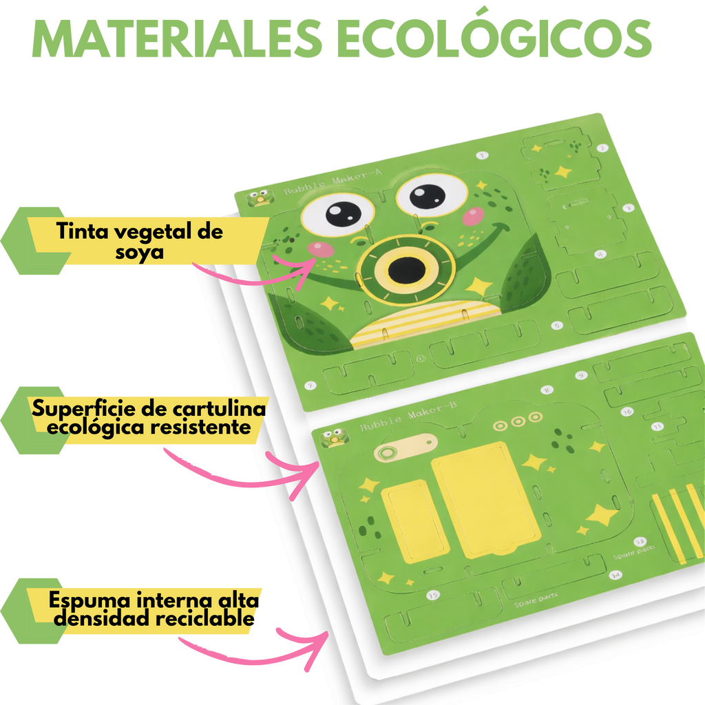 Máquina automática de burbujas ranita – Kit STEAM armable