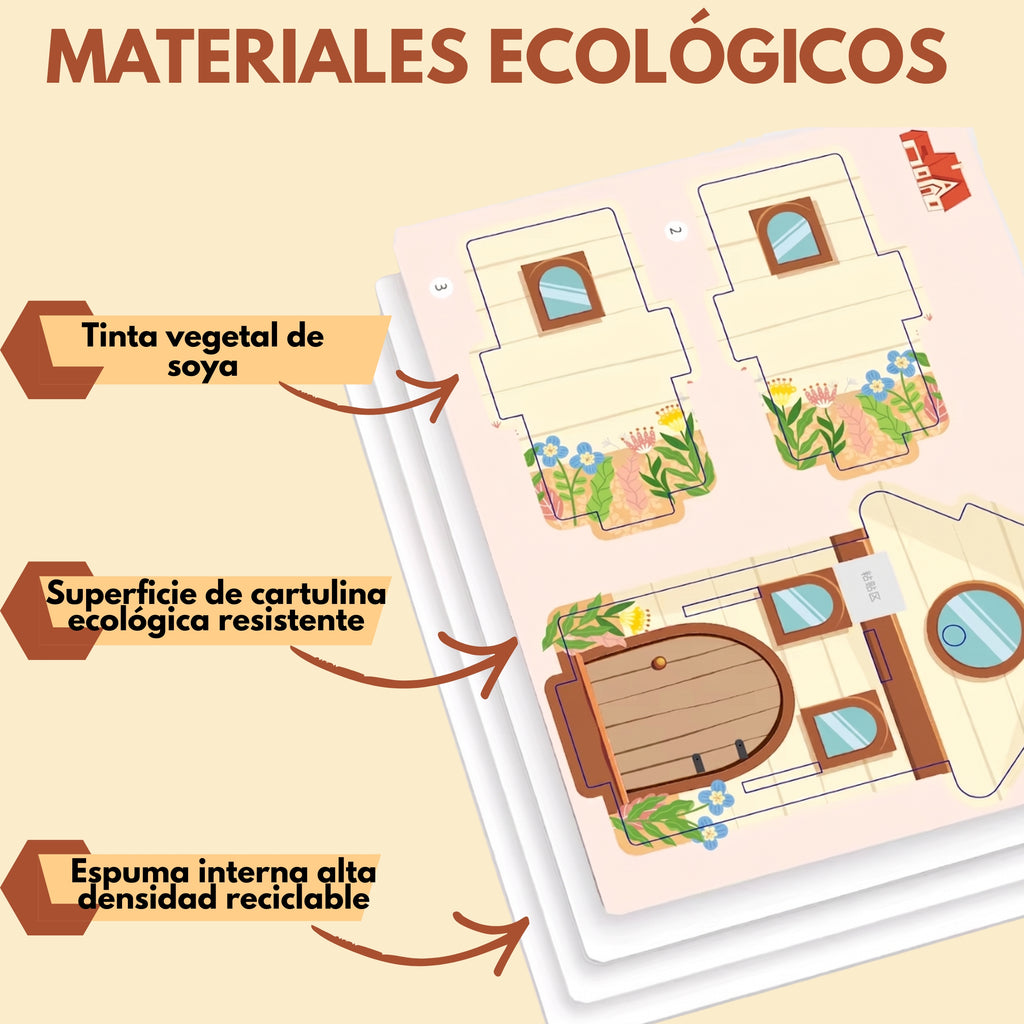 Casa con molino de energía solar - Kit STEAM armable