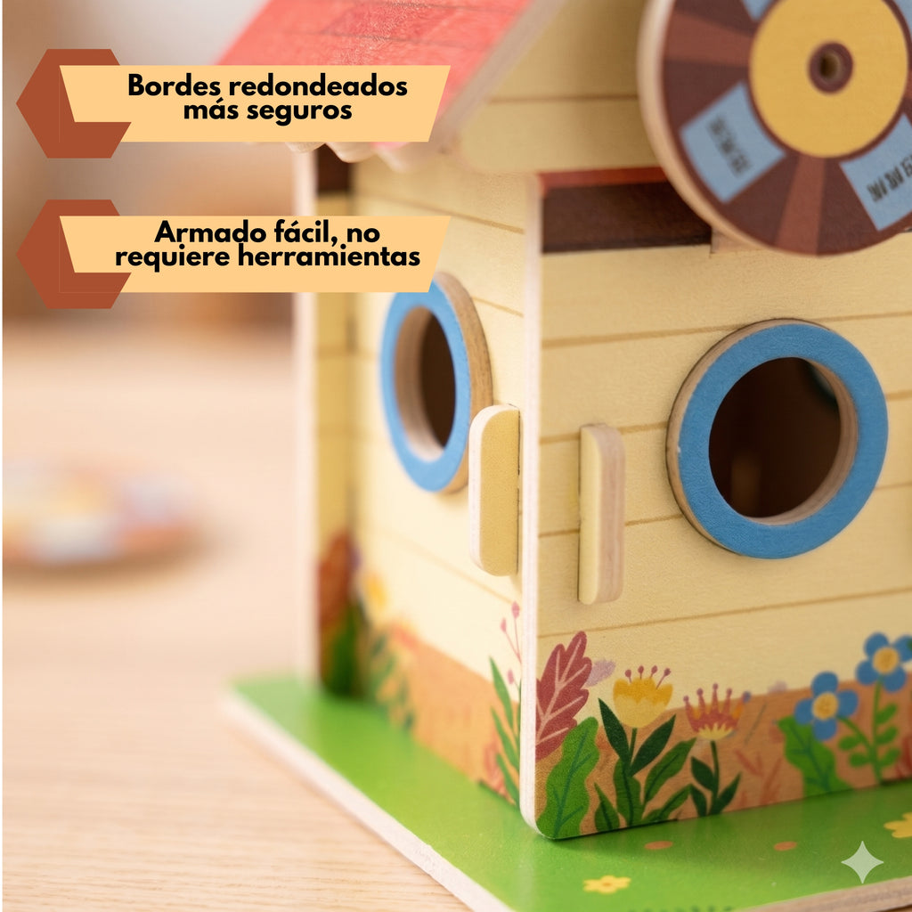 Casa con molino de energía solar - Kit STEAM armable