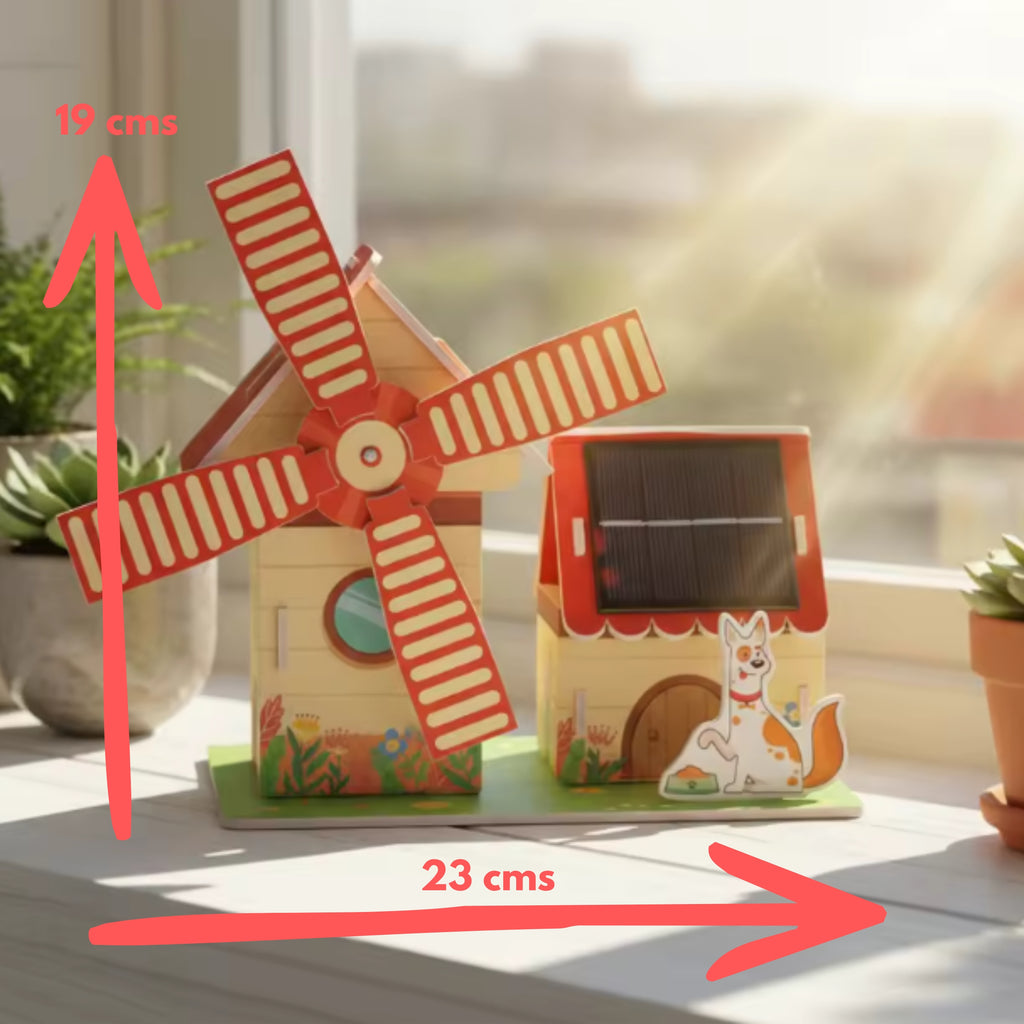Casa con molino de energía solar - Kit STEAM armable